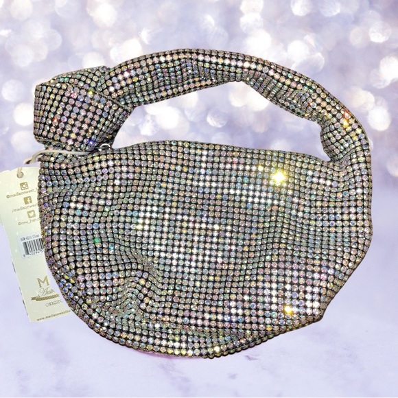 Bling Sparkle Rhinestone Crystal Knotted Bag Purse - Picture 1 of 3